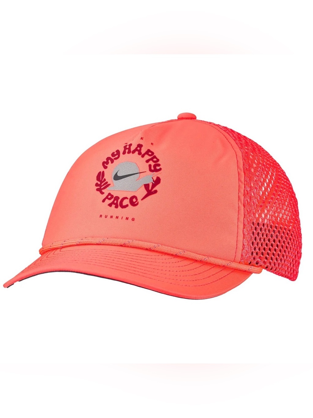 Nike Pro Dri-Fit Unstructured My Happy Pace Running Cap Hat Size Hot Lava M/L